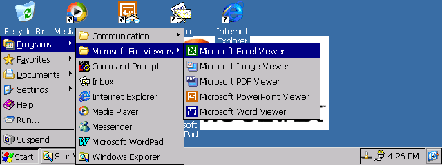 Windows CE .net 4.1 Cascading start menu
